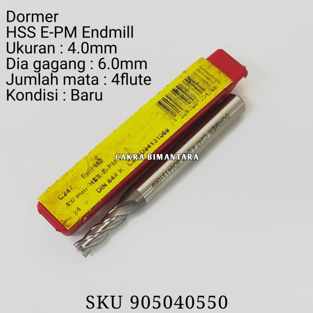 Dormer Endmill 4mm mata pisau milling 4.0mm end mill 4 mm HSS