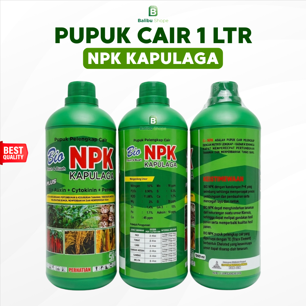 Pupuk Cair BIO NPK KAPULAGA 1 Liter | Pupuk Daun & Buah