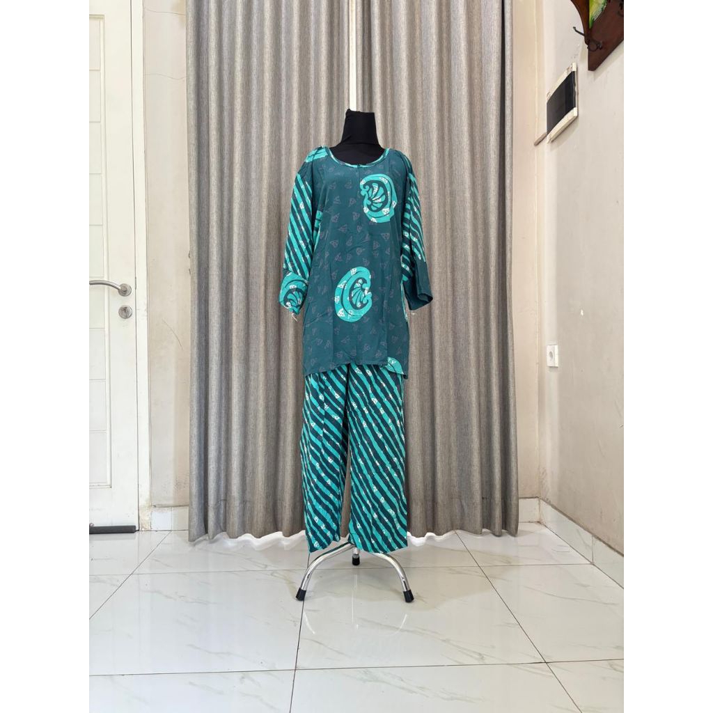 Setelan Celana Batik Jumbo Ld 130 Wanita Modern Premium Elegan Batikisaa Lisa