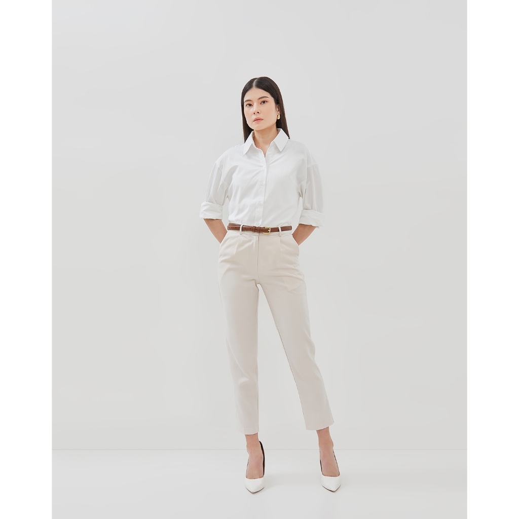 VALINO Kemeja Oversized Putih Wanita - D-EBLA27-A5