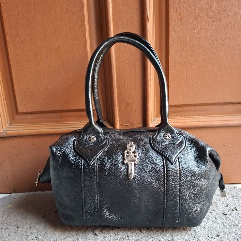 Chrome Hearts Medium Speedy Bag Genuine Leather, Tas Kulit Sapi Asli
