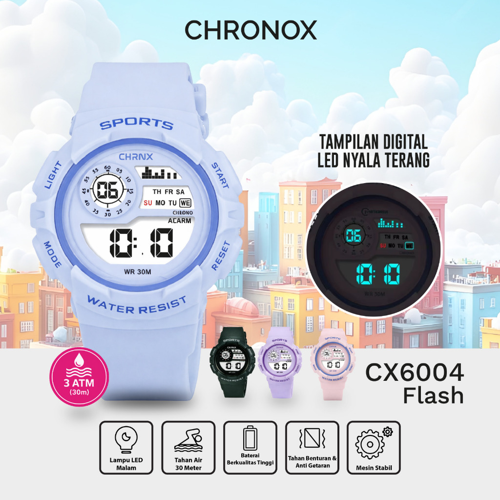 CX6004 - Jam Tangan Digital Unisex Pria Wanita CHRONOX