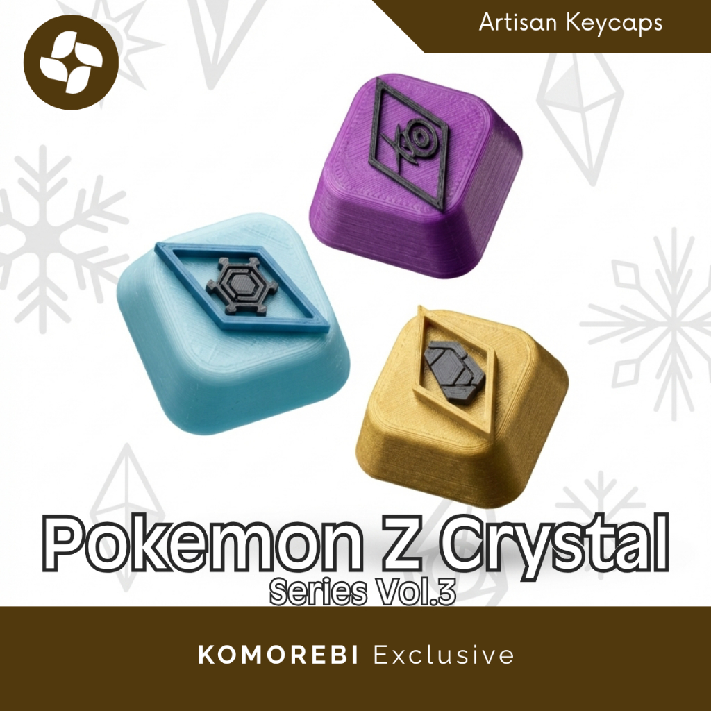 Artisan Keycap Pokemon Z Crystal Series Vol.3 Custom Mechanical Keyboard Keycaps Ice Rock Poison Var