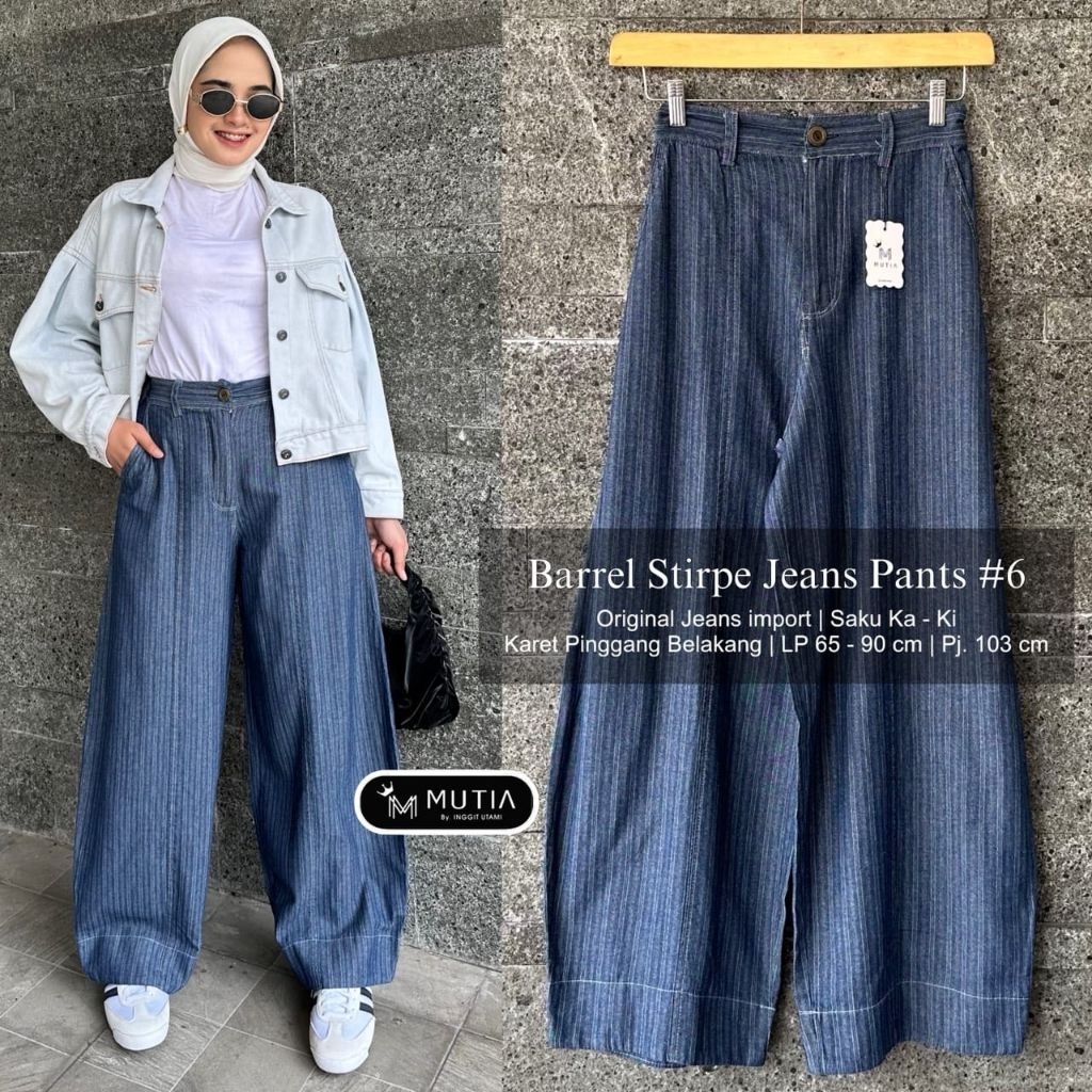 MUTIA Barrel Jeans Pants matt jeans import celana jeans barrel - barrel jeans wanita
