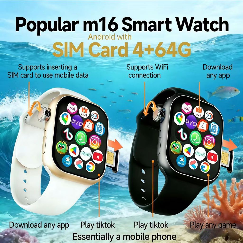 Jam Tangan Anak M16 4G Smartwatch GPS SOS Video Call SIM Tahan Air IP67 WA TK WIFI