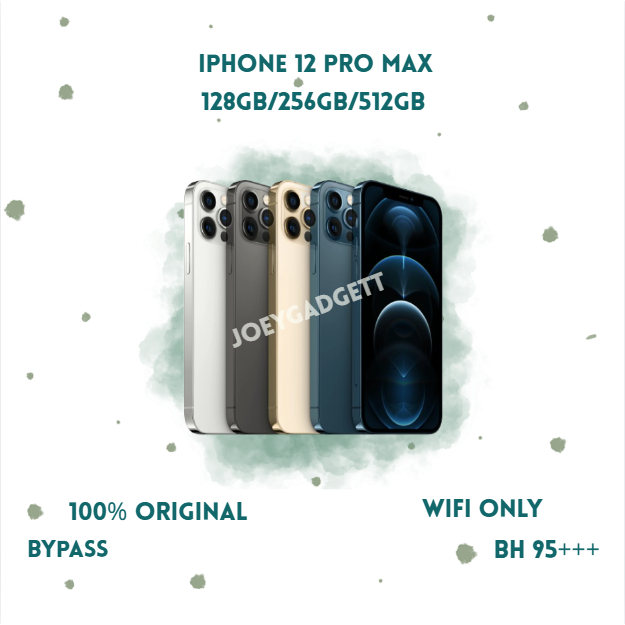 HP IPHONE 12 PRO MAX WIFI ONLY 128GB/256GB/512GB Bekas Second Original Mulus Fullset Game/Live/Merek