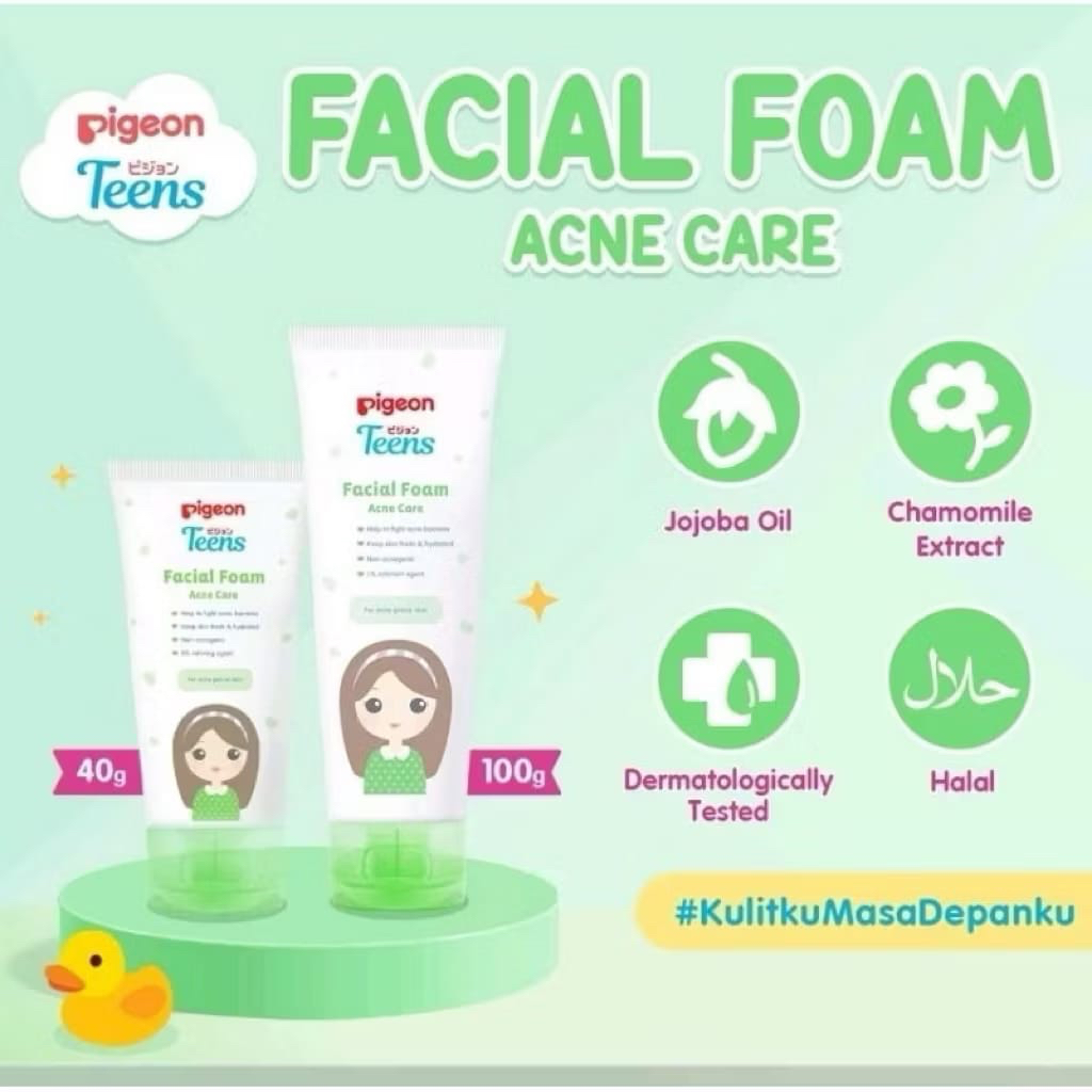 Pigeon facial Foam Teen Acne Care Pembersih Wajah Remaja Pigeon - Lembut, Menjaga Kelembaban, Melind