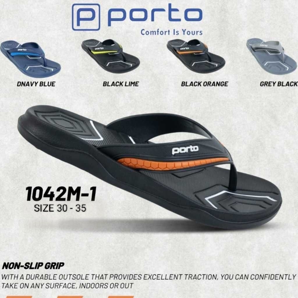 PORTO - SANDAL ANAK PRIA TANGGUNG PORTO 1042 SIZE 30-35 | SANDAL JEPIT ANAK | SENDAL ANAK COWOK | SE