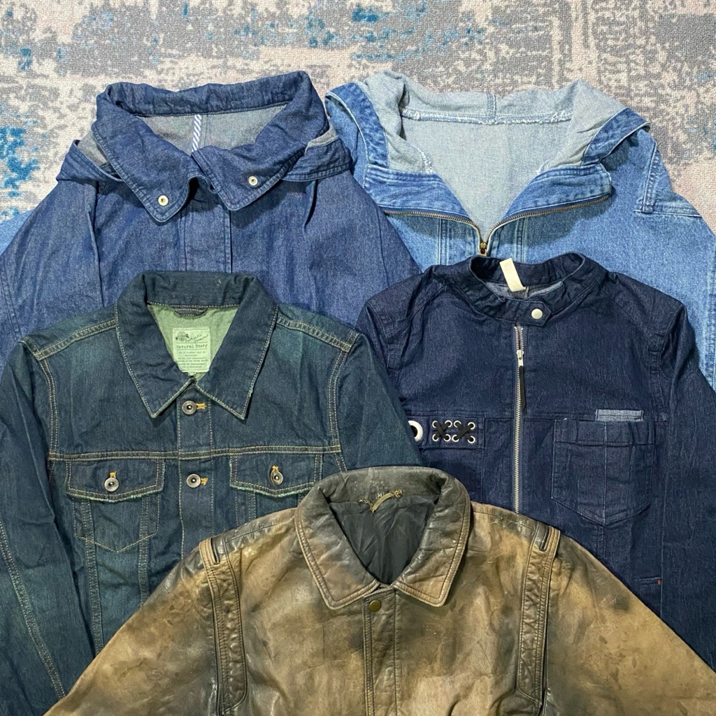 Jacket Denim , Jeans , Leather