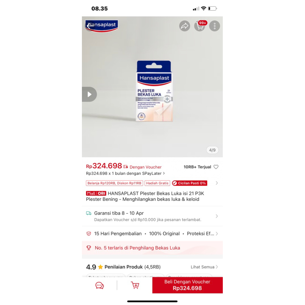 hansaplast untuk bekas luka keloid op