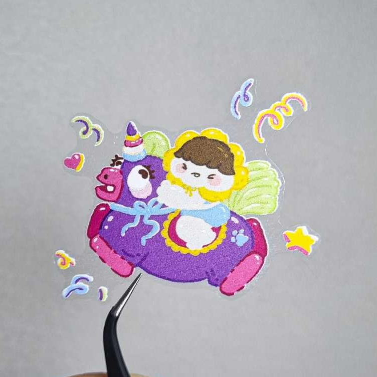 Sooba UV Print Unicorn Transparent stickers | Stiker Transparan