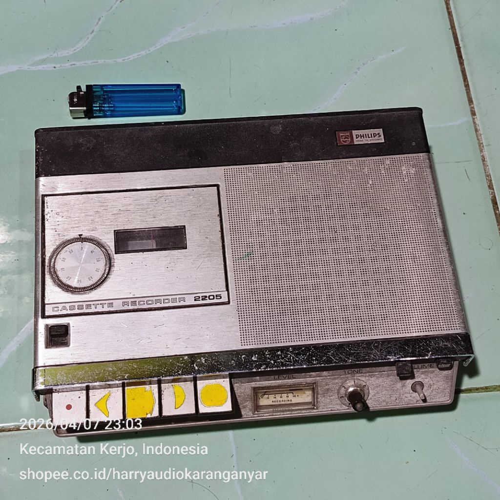 Tape Cassete Recorder PHILIPS 2205 Masih Bahan / Buat Display