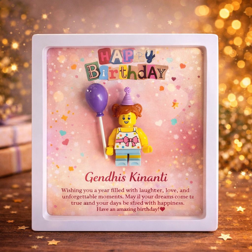 READY STOCK - Kado Lego Mini Frame Custom Nama & Ucapan | Wisuda Birthday Farewell Resign Aesthetic