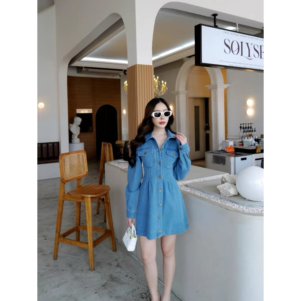 DRESS JEANS LENGAN PANJANG IMPORT BANGKOK / DRESS DENIM CASUAL PREMIUM