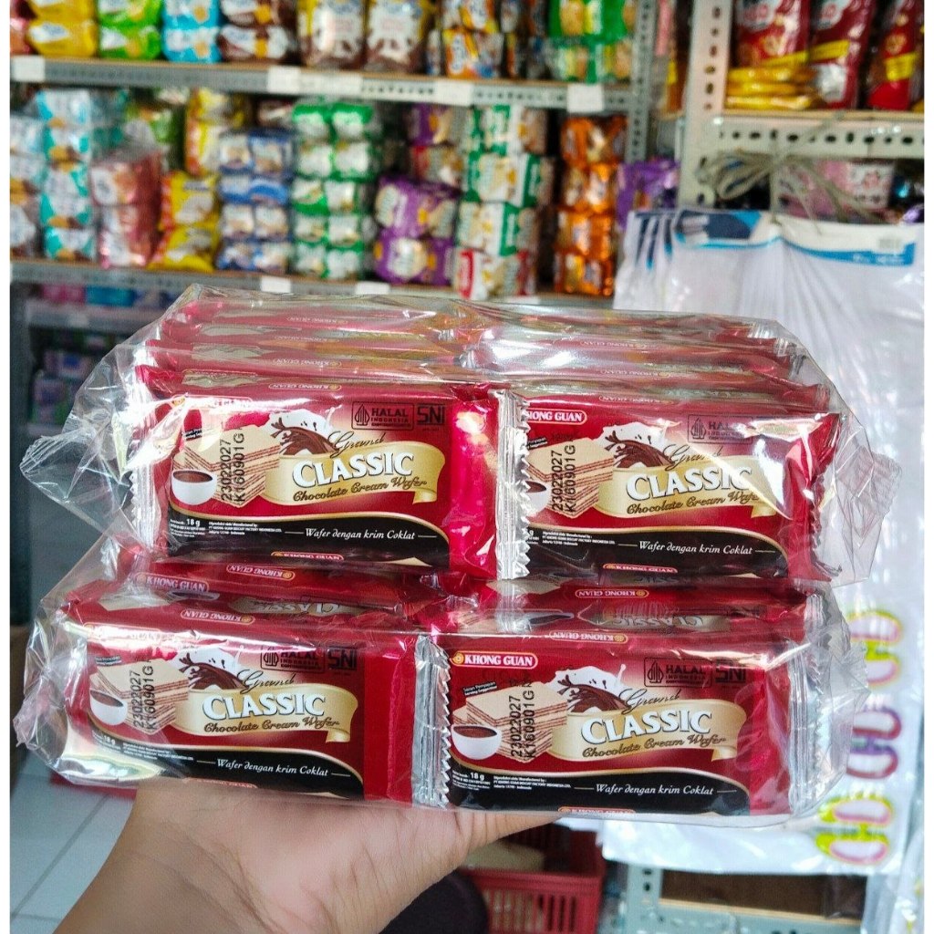 Classic wafer Khongguan18g|KHONG GUAN MALKIST CRACKERS RENCENG 21 GRAM|KHONG GUAN MALKIST ABON SAPI 