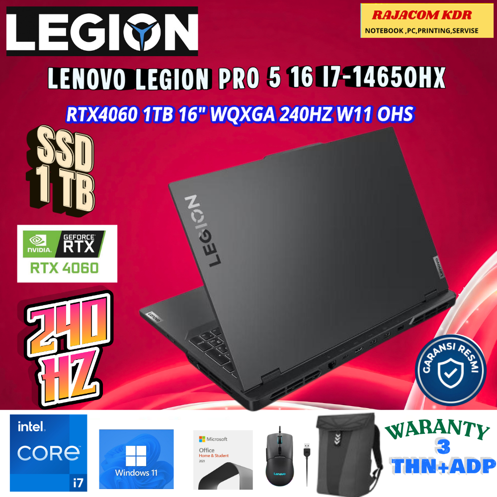 LENOVO LEGION PRO 5 I7-14650HX RTX4060 1TB SSD 16GB IPS 240HZ WIN11+OHS2021