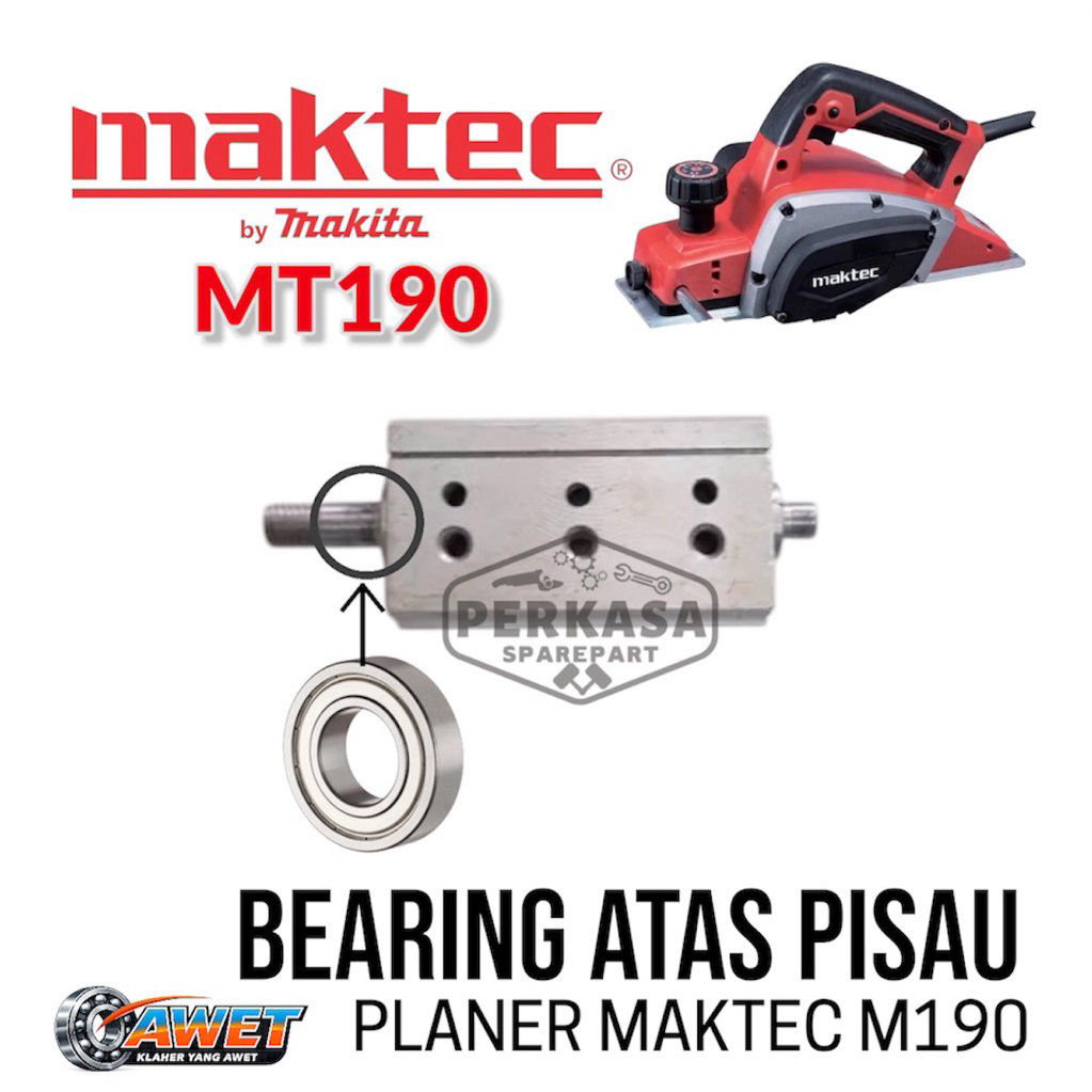 Bearing Atas Pisau Planer Maktec MT190 Cutter Block Mesin Serut Pasah Ketam Kayu Klaher Depan Klaher