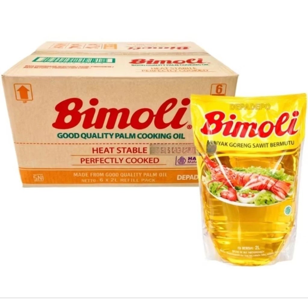 (1 DUS) Bimoli 2 Liter 1 Dus Isi 6 Minyak Goreng