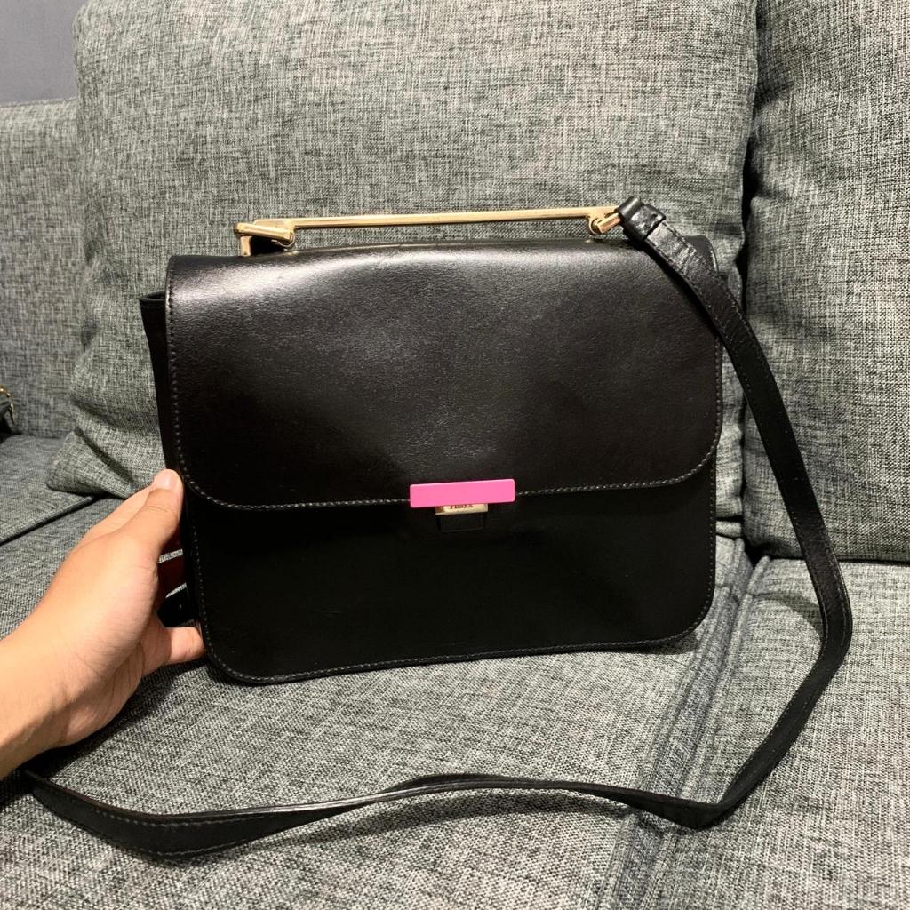 Preloved Tas Furla Elisir Crossbody Black Authentic Original