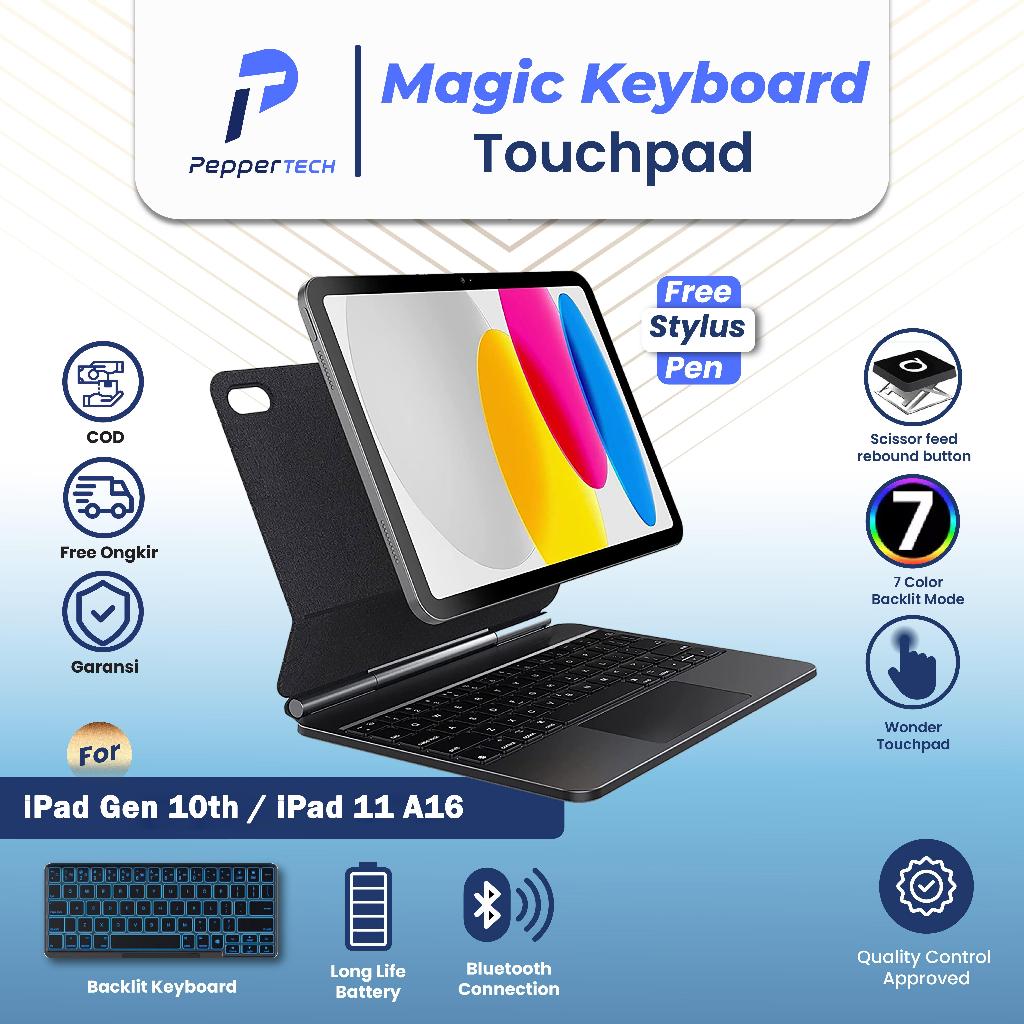 Peppertech Case Keyboard iPad 11 10 Air 4 5 6 Magic Keyboard Touchpad Magnetic Keyboard Bluetooth Fr