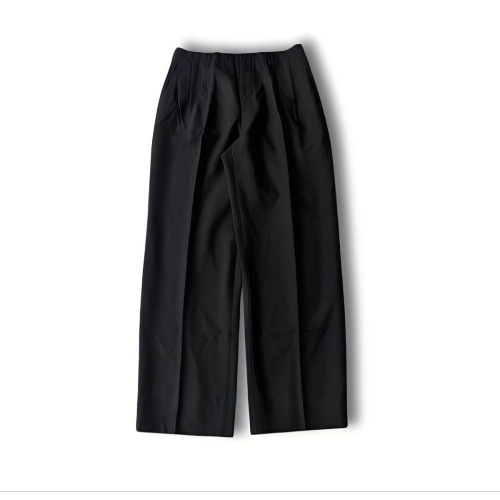 Japan Wool Mohair Pleated Wide Leg Pants - Japan Loose Trousers with Double Pleated and 100% Mohair 