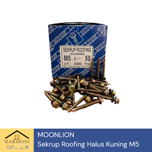 [1 box] MOONLION Sekrup Roofing Halus Kuning Skrup Spandek M5