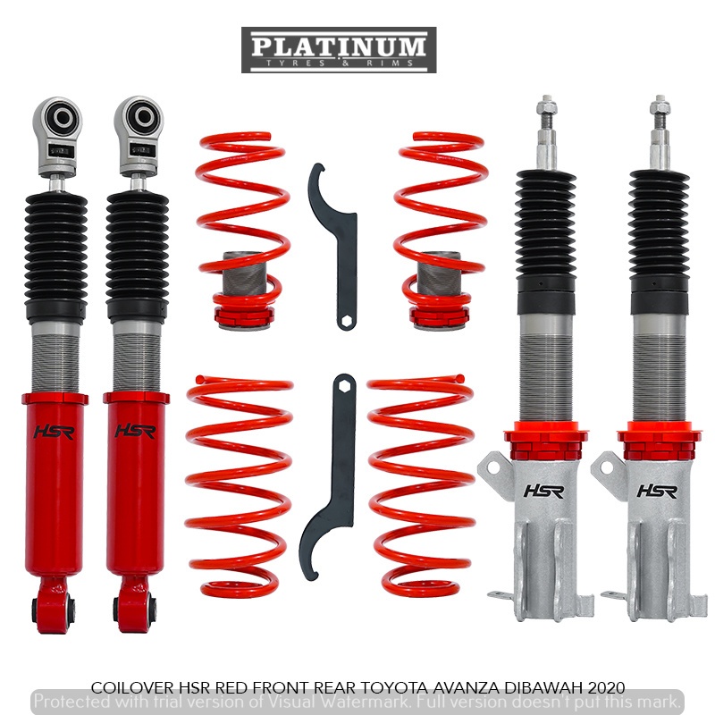 READY STOCK COILOVER HSR RED FRONT REAR TOYOTA AVANZA & XENIA