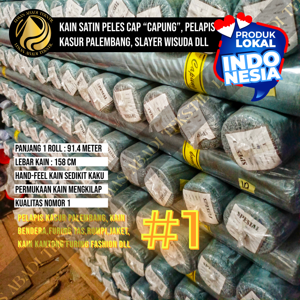 Grosir Kain Peles Capung (Abu-Abu)1 Roll 50 100 yard Bahan Furing Jaket Almamater Jas Rompi Peci Son