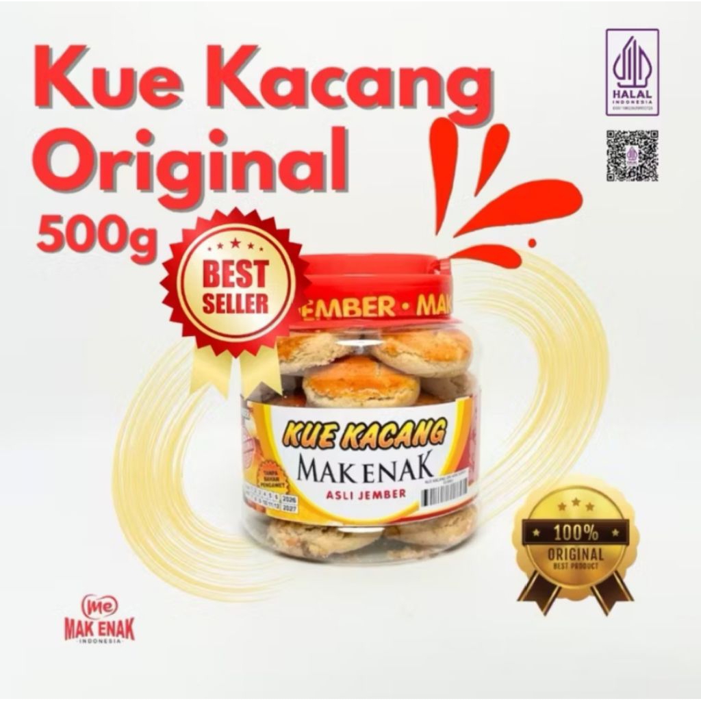 KUE KACANG MAK ENAK JEMBER 500 gram/KUE KACANG JEMBER/KUE KACANG MAK ENAK JEMBER MURAH/FREE ONGKIR K