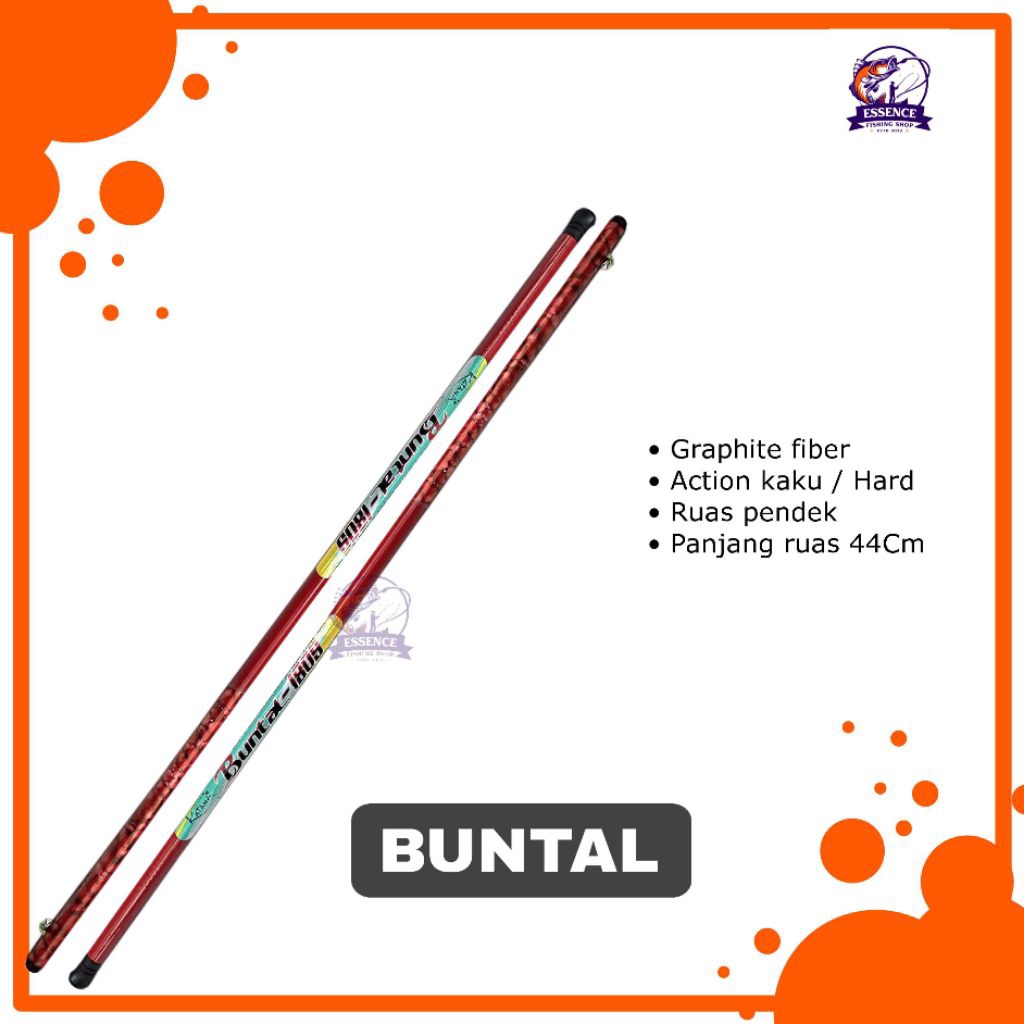 TEGEK KATANA BUNTAL FIBER RINGAN KAKU 180-210CM  essence_fishing