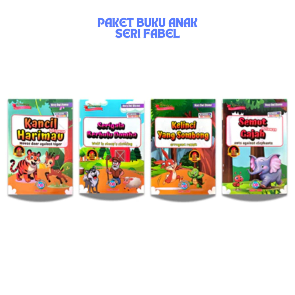 Paket 4 Buku Anak TK PAUD Cerita Dongeng Fabel Dinasty Books