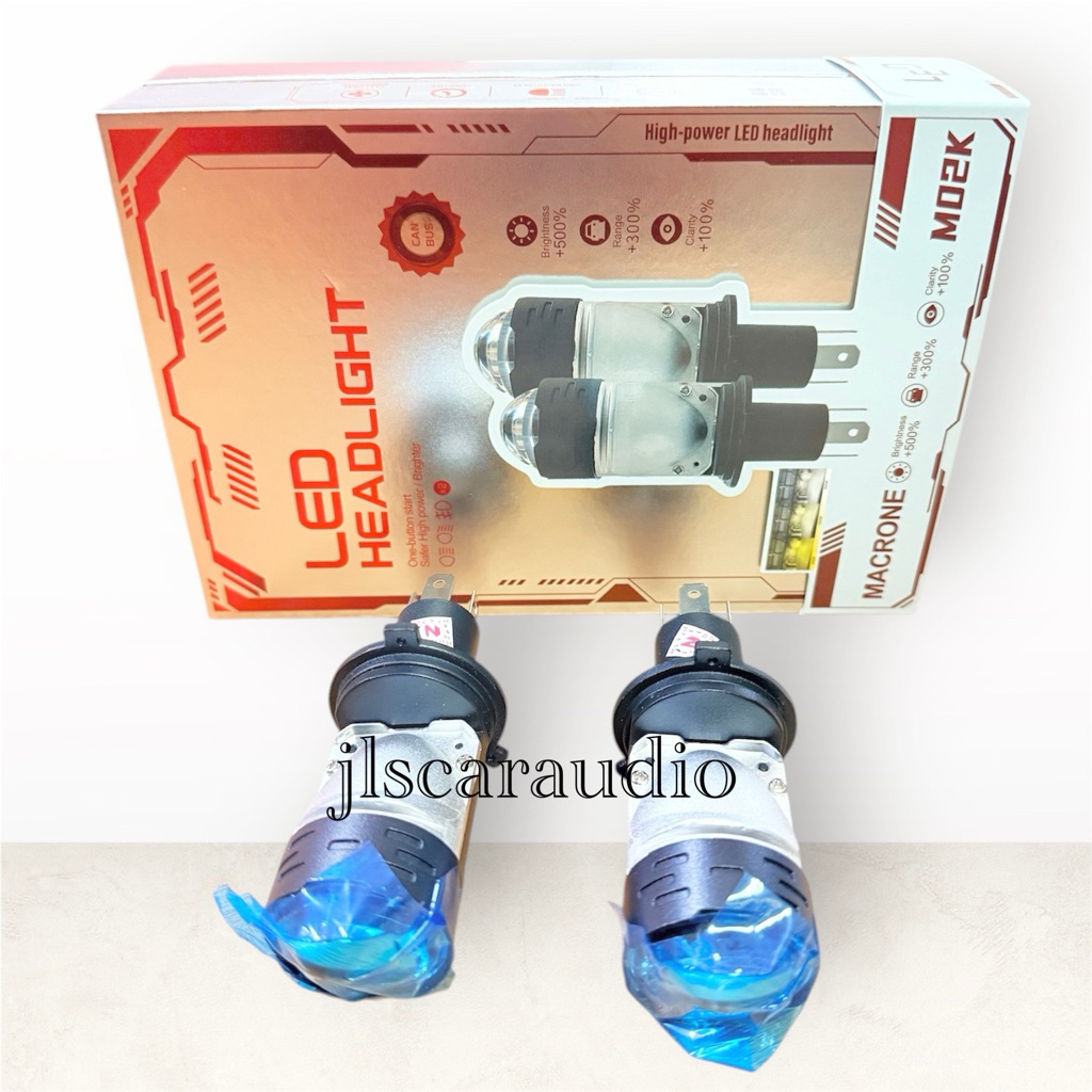 Lampu Mini Projie Led H4 Macrone 3warna / led mobil mini Projie projector h4 M6 pnp pure 40 watt 3 w
