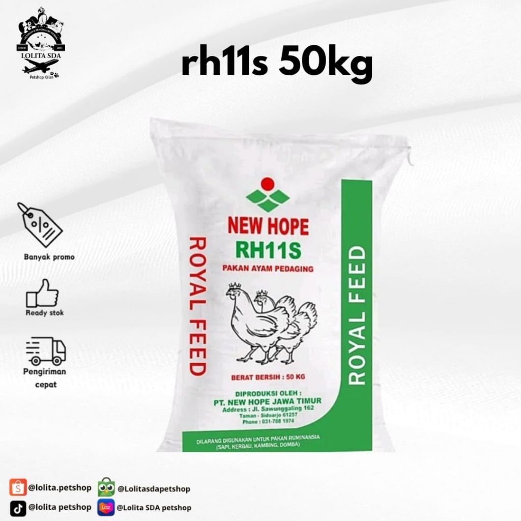 new hope rh11s pakan ayam pedaging 1 sak 50kg