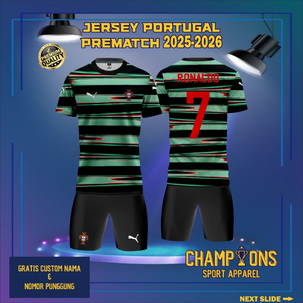Jersey TIMNAS PORTUGAL PREMATCH 2025-2026 Free Request Nama dan Nomor & Full Printing