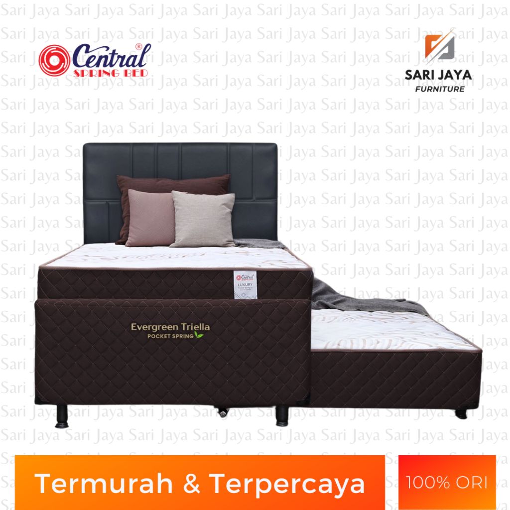 Spring Bed / Matras / Multi Bed / Kasur Central 2in1 Evergreen Triella Pocket Spring