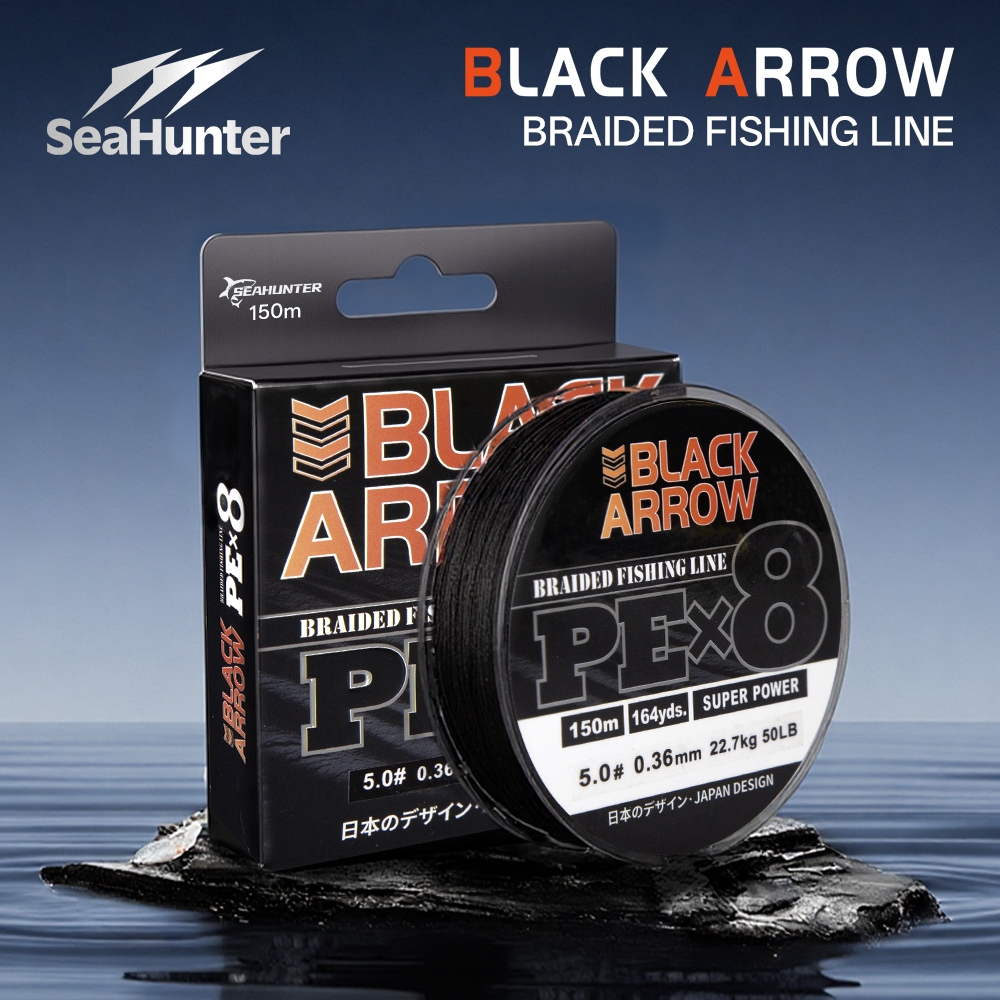 [OFFICAL]SeaHunter PE X8 Senar Pancing x SeaHunter BLACK ARROW 150M PE X8 Senar Pancing Anti Kusut, 