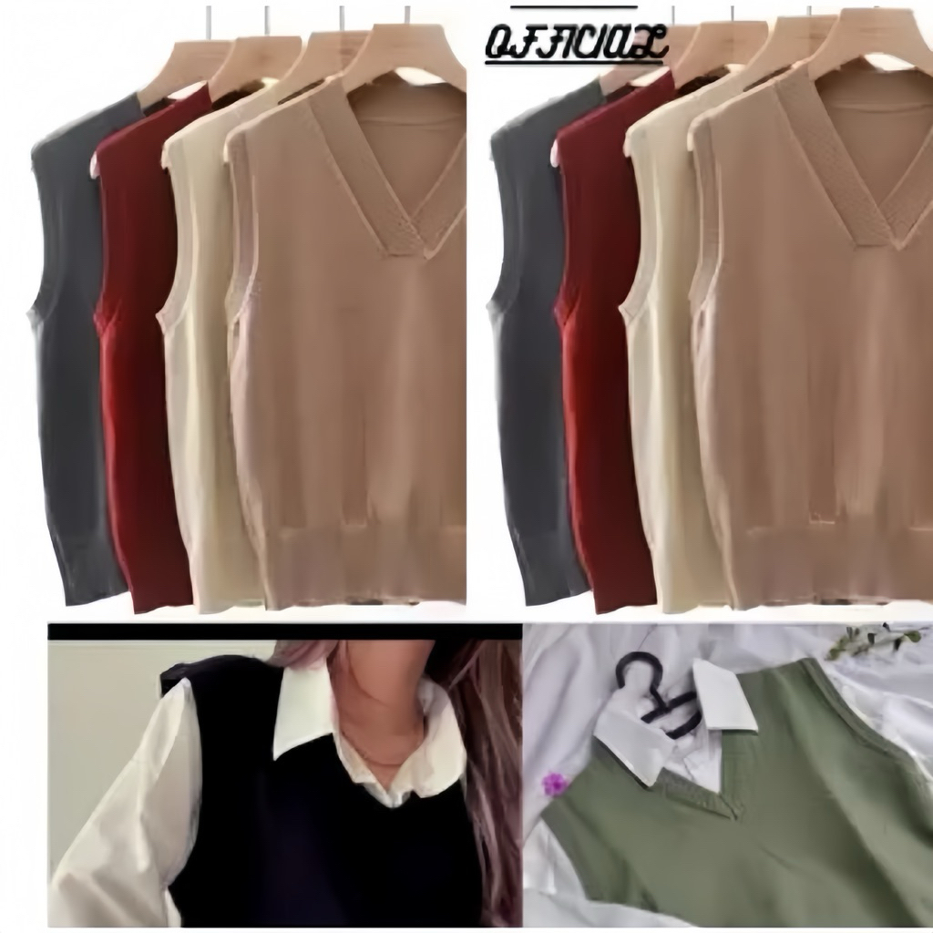 Rompi Vest Wanita Crop - Vest Knit Korean Style