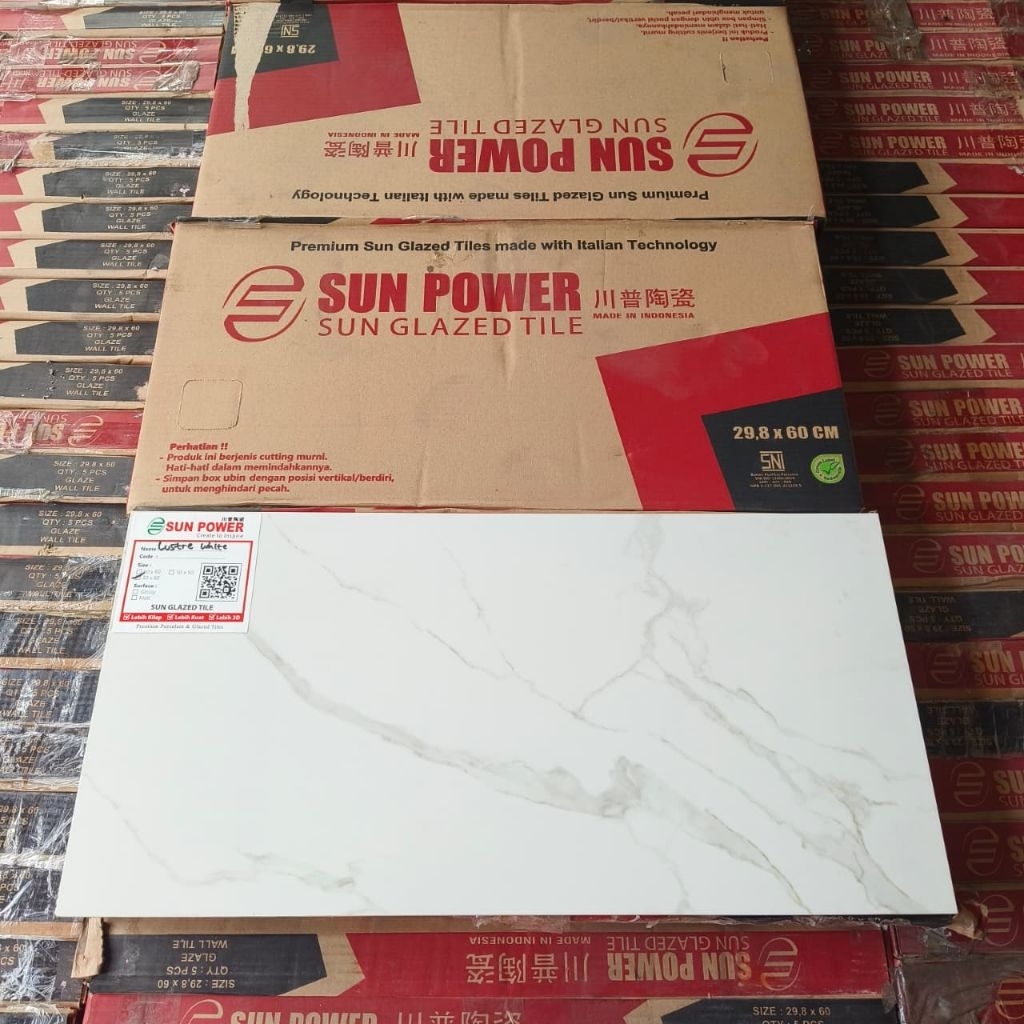 Keramik Cutting 30x60 Sun Power Lustre White Glossy