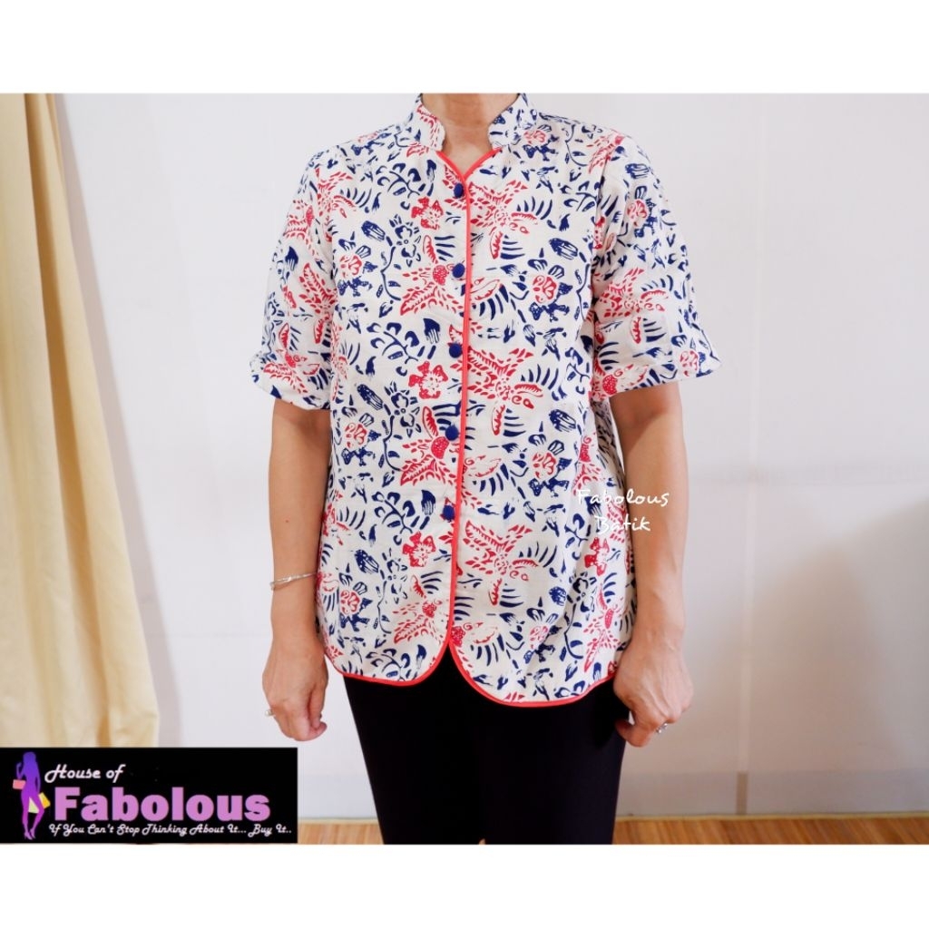 Atasan Batik / Atasan Batik Wanita / Atasan Batik Wanita Modern / Atasan Batik Katun Chiongsam  / Bl