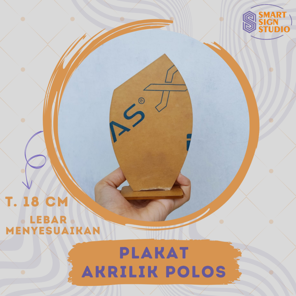 Plakat Akrilik Polos Dan Dudukan| 3 mm | 5 mm | 1 cm