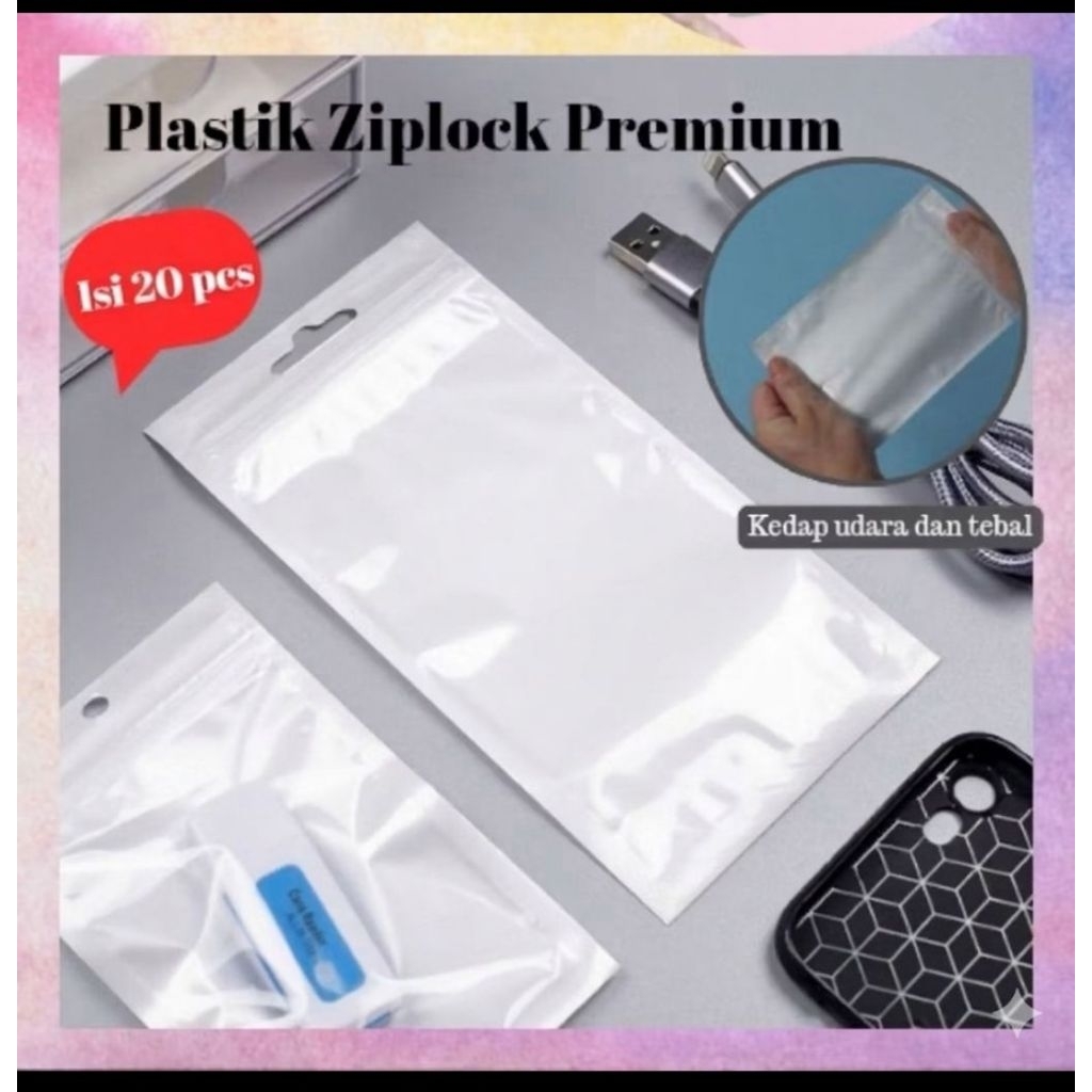 (20 PCS) PLASTIK KLIP ZIPLOCK / PLASTIK PUTIH SUSU / PLASTIK KEDAP UDARA