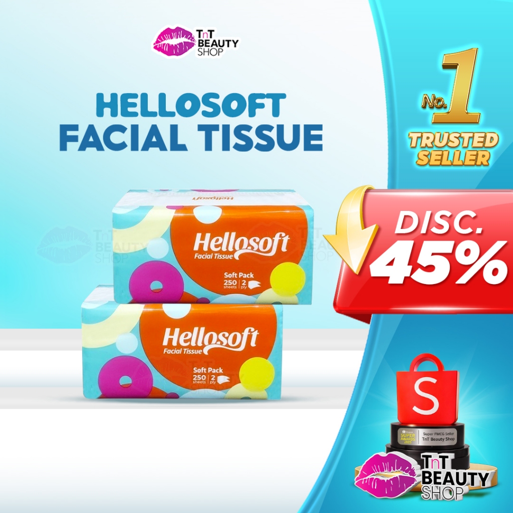 Tisu Wajah Hellosoft Soft Pack Facial 250 Lembar Tissue Muka Halus | TnT Beauty Shop