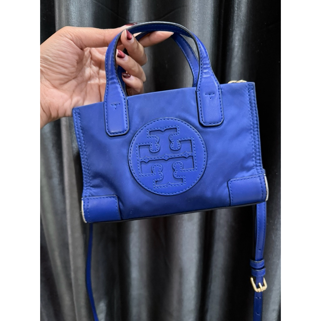 Tory burch mini ella tote in blue - preloved