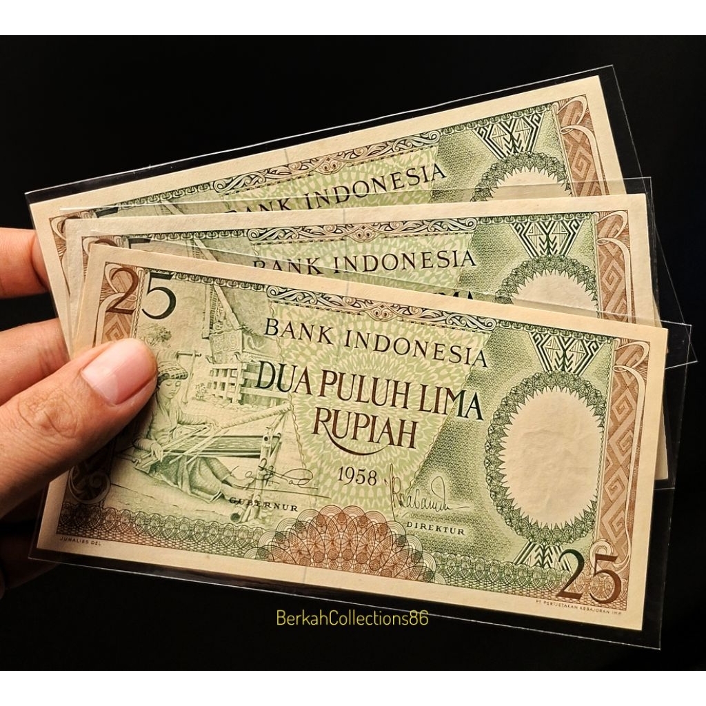 koleksi 25 rupiah seri pekerja tahun 1958 gress bagus
