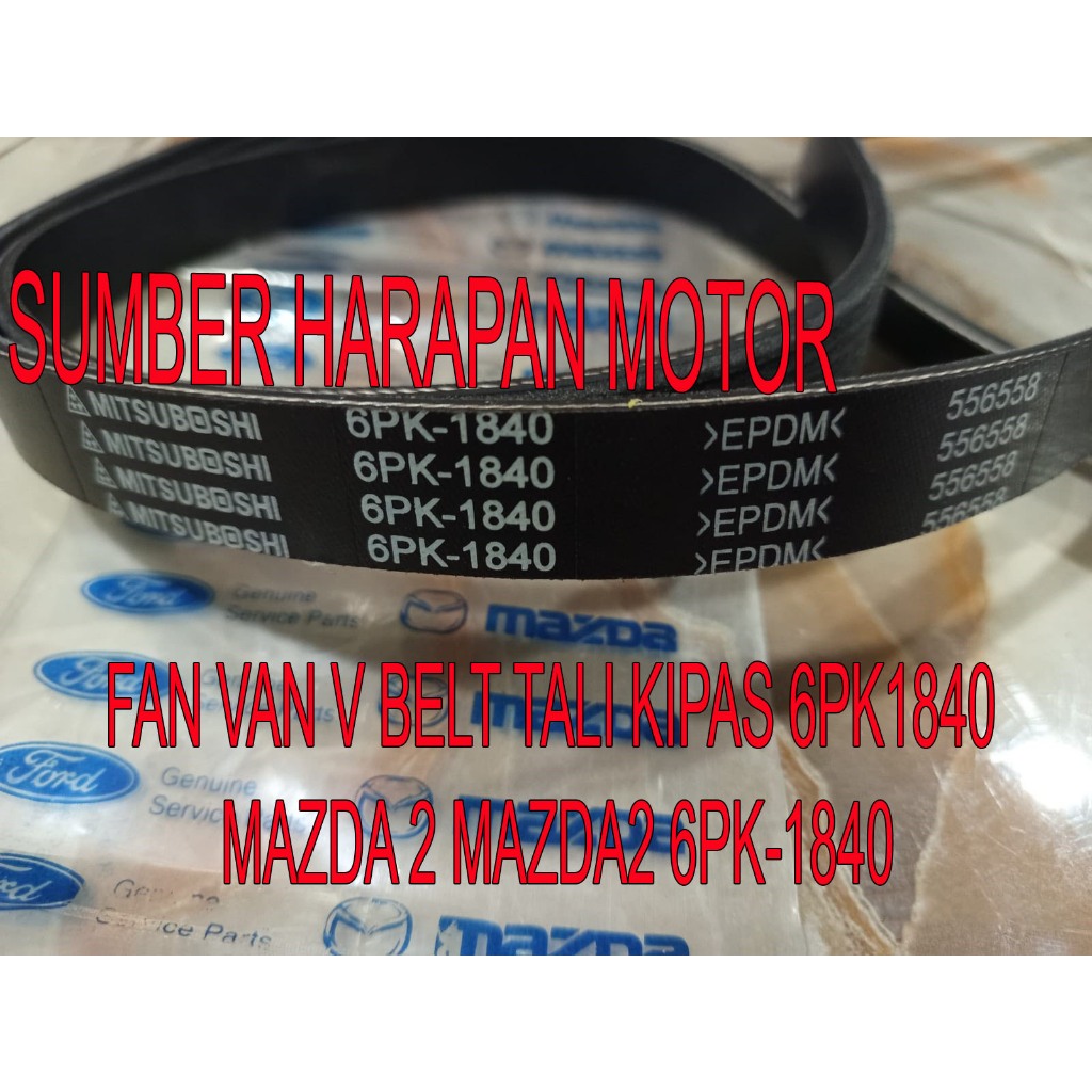 FAN VAN V BELT TALI KIPAS 6PK1840 MAZDA 2 MAZDA2 6PK-1840