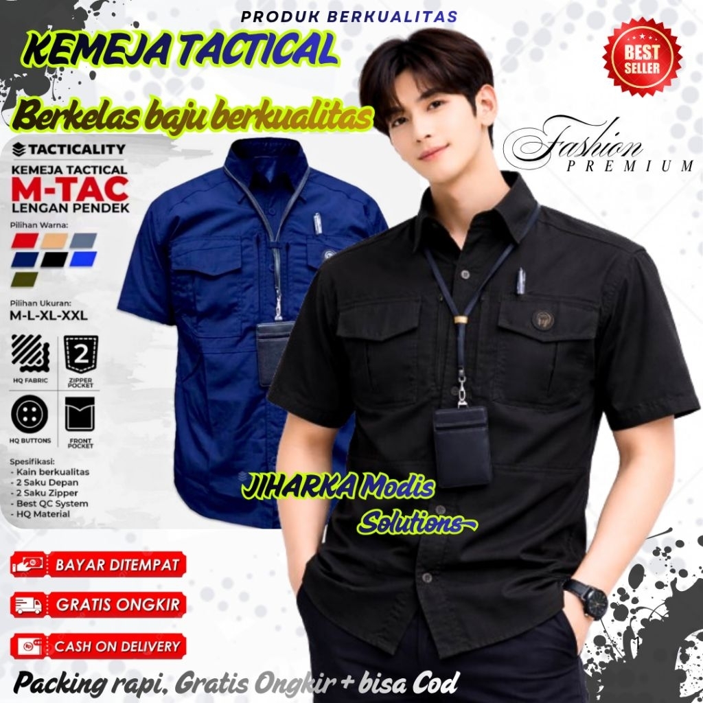 Baju Tactical PDL Premium JIHARKA MM-TAC | Kemeja Kerja Lapangan Outdoor Pria Wanita Unisex | Model 