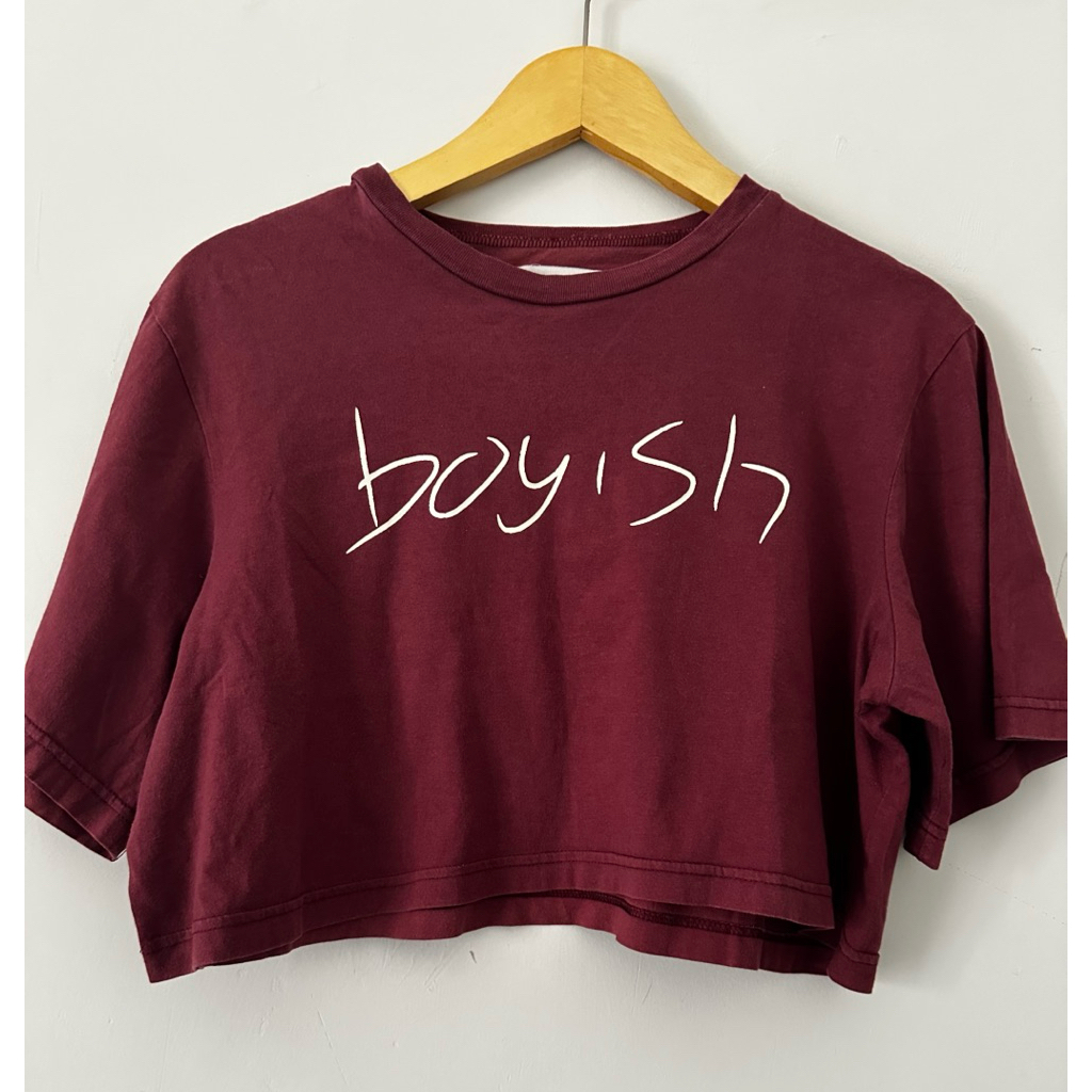 Kaos Crop Wanita/Kaos Crop Top Maroon Premium/Crop Top Premium