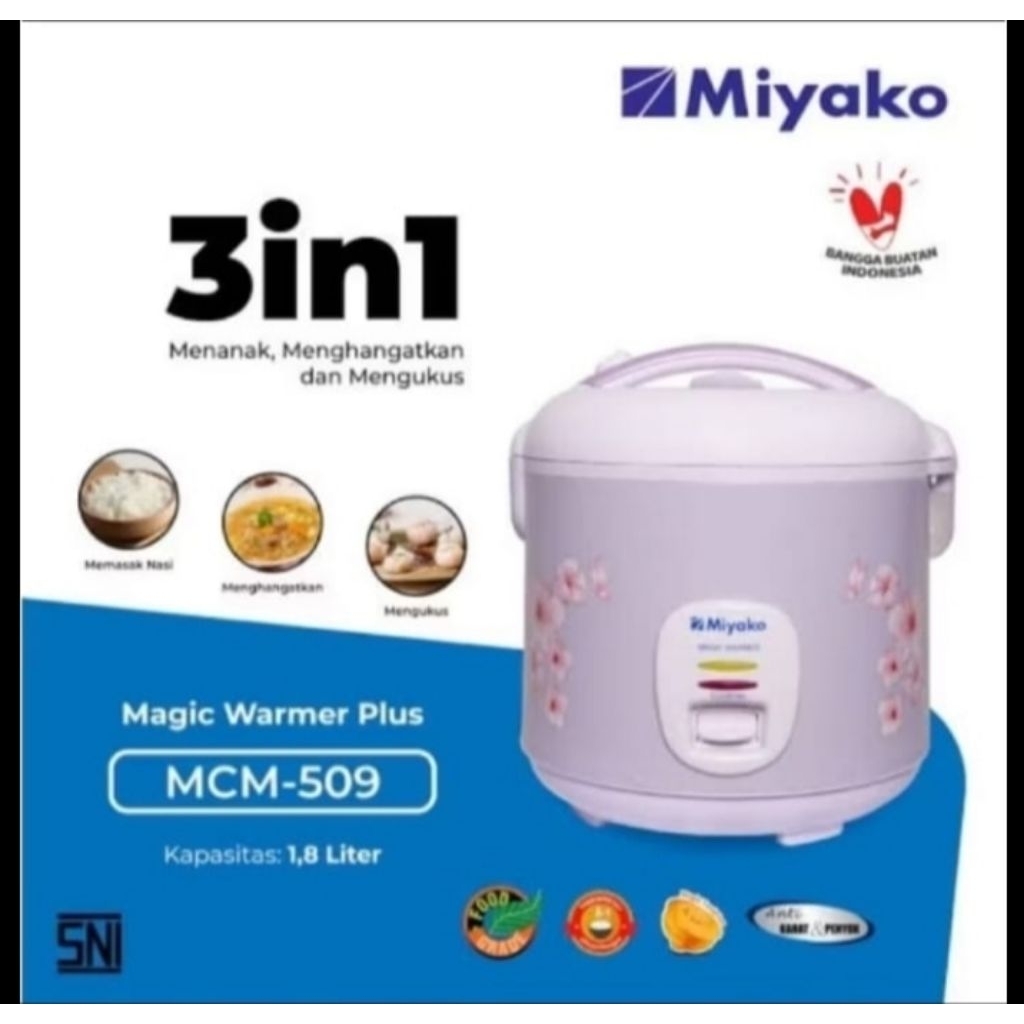 Magicom Miyako MCM 509, ricecooker Miyako,Magicom Miyako kapasitas 1,8L