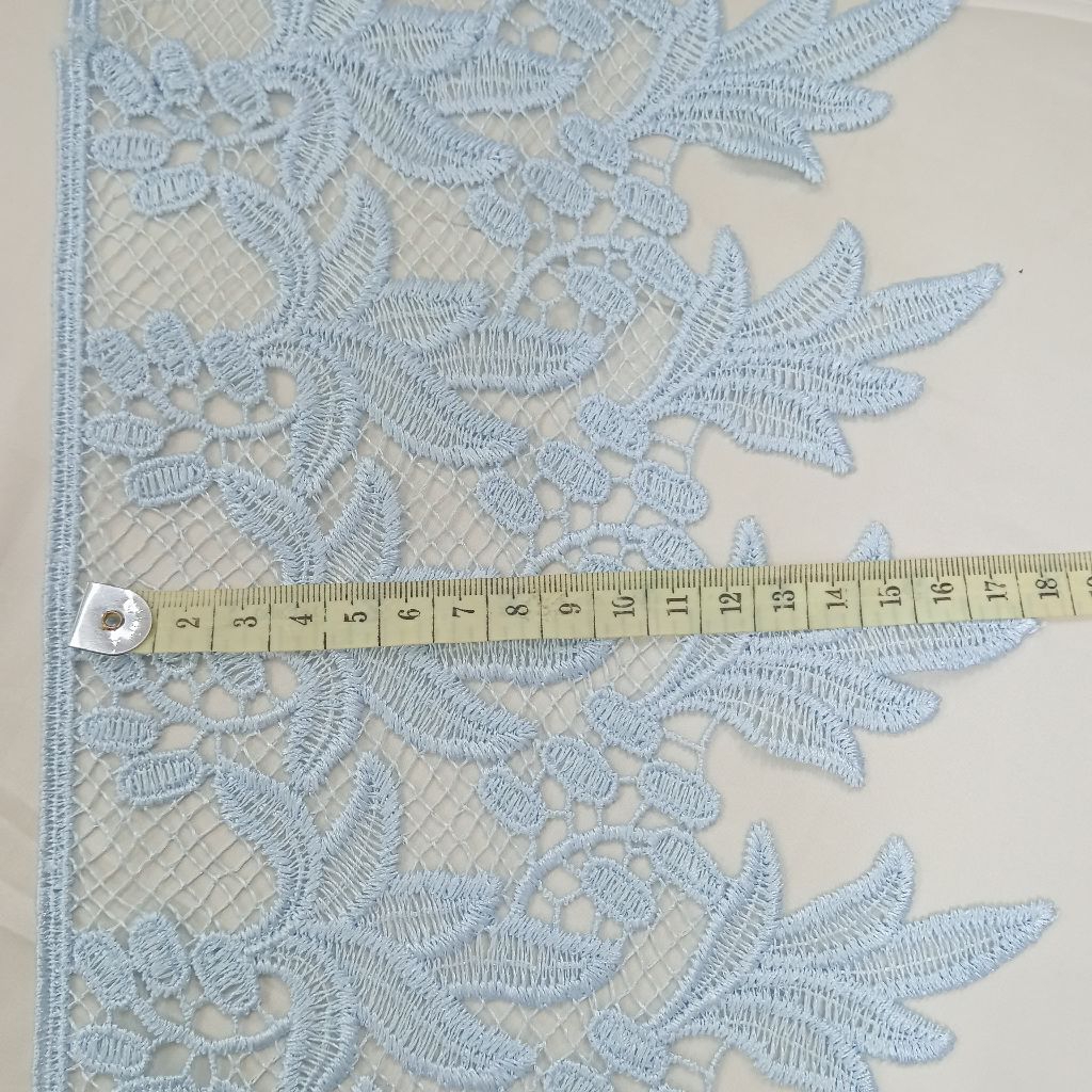 RENDA BORDIR LEBAR 20CM/RENDA MODEL PINGGIRAN BUAT GAMIS,MUKENA HARGA PER 1 GULUNG