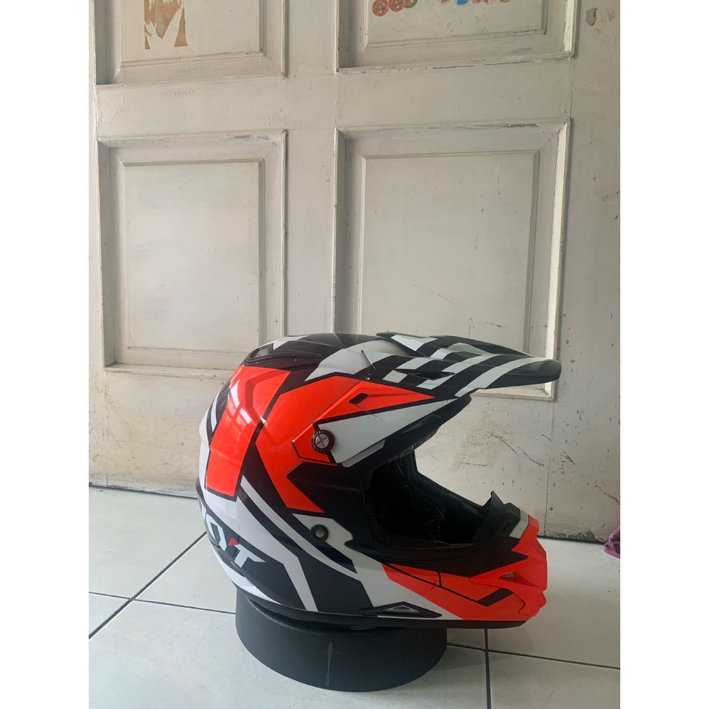 KYT CROSS OVER MOTIF SUPER FLUO / KYT ORI CROSS OVER MOTIF SUPER FLO / HELM CROSS PROMO MURAH